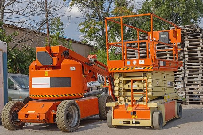 forklift operator working in busy warehouse environment in Santa Clarita CA